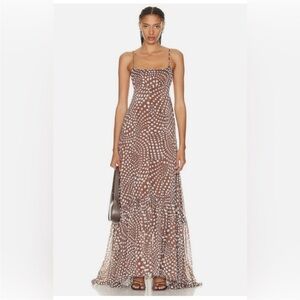 STAUD CLOVE WAVY DOT FLORENCE MAXI DRESS